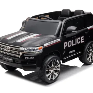 Masinuta electrica pentru copii Toyota Landcruiser Police Black cu roti EVA