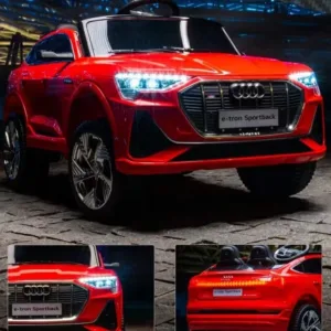 Masinuta electrica pentru copii cu licenta Audi E-Tron Sportback Red cu telecomanda 2.4G