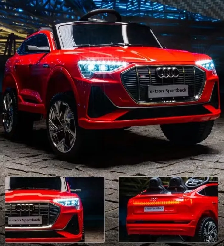 Masinuta electrica pentru copii cu licenta Audi E-Tron Sportback Red cu telecomanda 2.4G