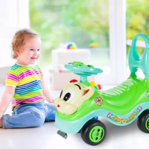 Masinuta fara pedale Ride-on Malplay Kitty Green cu spatar inalt