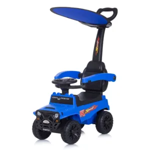 Masinuta pentru copii de impins Chipolino Safari blue cu maner si copertina detasabile