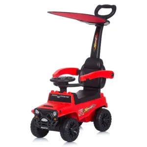Masinuta pentru copii de impins Chipolino Safari red cu maner si copertina detasabile