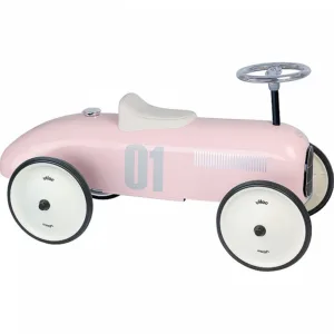 Masinuta pentru copii fara pedale Vilac metal Roz cu design retro si roti din cauciuc de la 18 luni