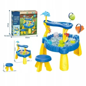 Masuta 2in1 de apa si nisip pentru copii Matadi Sand and Water Toy cu scaunel