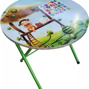 Masuta pliabila pentru copii din MDF Novokids Round folding table Cu doua scaune pliabile