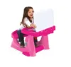 Masuta pupitru pentru studiu si desen Pilsan Handy Pink cu bancuta si suport picioare