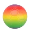 Minge de fotbal din piele ecologica John Toys Rainbow