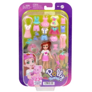 Mini papusa cu animalut si haine de schimb