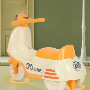 Motocicleta RideON fara pedale pentru copii Nichiduta BabyRide Orange cu far lumina LED