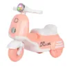 Motocicleta RideON fara pedale pentru copii Nichiduta BabyRide Pink cu far lumina LED