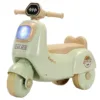 Motocicleta RideON fara pedale pentru copii Nichiduta Happy Lets GO Green cu Far lumina LED