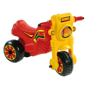 Motocicleta copii fara pedale Dohany Cross 1 Motorbike RosuGalben cu scaun ergonomic
