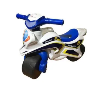Motocicleta copii fara pedale Police Music 013951 Alb Albastru