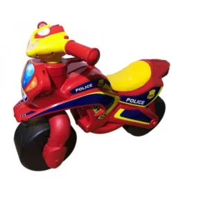 Motocicleta copii fara pedale Police Music 013956 Rosu Galben