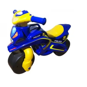 Motocicleta copii fara pedale Police Music 013957 Albastru Galben