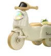 Motocicleta cu pedale pentru copii Nichiduta 3in1 Fast Beige cu maner parental detasabil