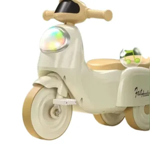 Motocicleta cu pedale pentru copii Nichiduta 3in1 Fast Beige cu maner parental detasabil