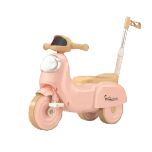 Motocicleta cu pedale pentru copii Nichiduta 3in1 Fast Pink cu maner parental detasabil