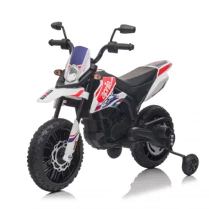 Motocicleta electrica pentru copii Aprilia White 12V 50W cu roti EVA