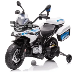 Motocicleta electrica pentru copii BMW F850 Police GS 90W 12V cu roti ajutatoare