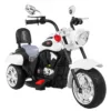 Motocicleta electrica pentru copii Chopper NightBike alb TR1501 cu lumini si panou audio