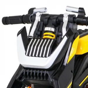 Motocicleta electrica pentru copii Future LL8001-A galben 50W cu panou audio si roti din spuma Eva