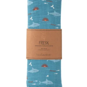 Muselina pentru copii model Rechin 120x120 cm