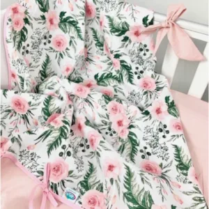Muselina cu doua fete din bumbac 100x75 cm Pink Garden