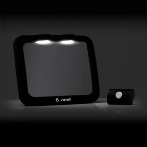Oglinda auto pentru copii Jane Black cu iluminare LED 28x7x20 cm