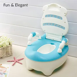Olita pentru copii Little Mom Cow Potty Blue educationala