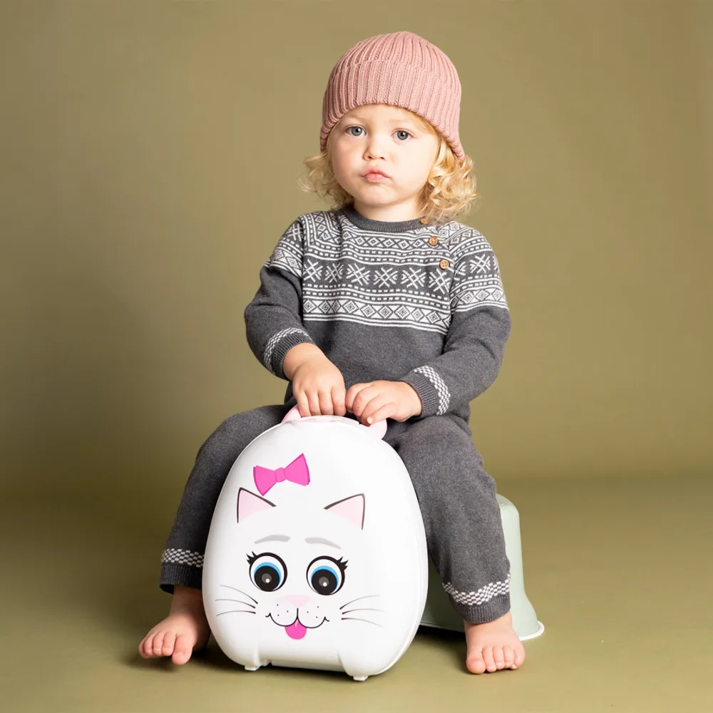 Olita portabila cu capac si maner My Carry Potty Pisica