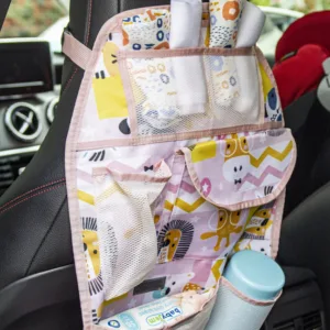 Organizator BabyJem pentru scaun auto Jungle Pink