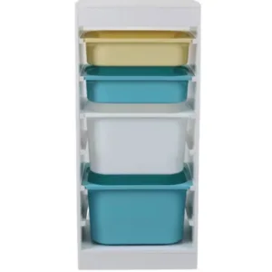 Organizator din PAL pentru copii Ginger Home Toy Shelf pentru jucarii si accesorii cu 4 cutii