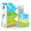 Organizator copii din lemn si MDF Ginger Home Mermaid pentru jucarii cu 9 cutii detasabile din plastic