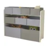 Organizator copii din lemn Ginger Home AlbGri pentru jucarii cu 2 cutii mari