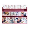 Organizator din lemn pentru copii Ginger Home Super Girl pentru jucarii cu 9 cutii textile detasabile