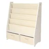 Organizator pentru copii 2in1 Ginger Home Montessori Alb cu raft pentru carti si jucarii