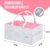 Organizator scutece si accesorii copiibebelusi 38x26x18 cm pink