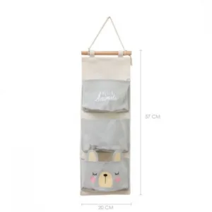 Organizator textil de perete cu 3 compartimente Ecotoys OR90WZ1 Gri