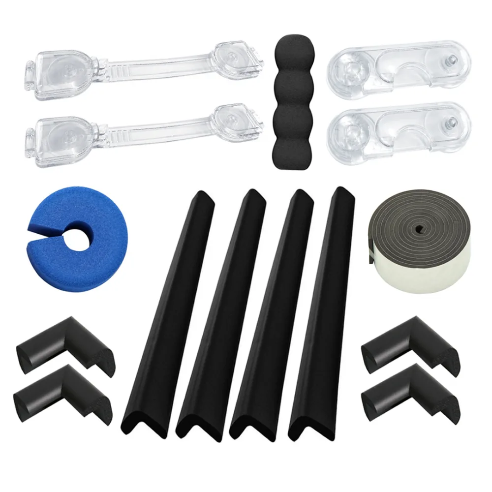 Pachet 15 sisteme de siguranta Car Boy Safety Negru 37x70x31x9 mm