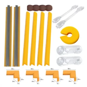 Pachet 16 protectii de siguranta Car Boy Safety galben 18x37x15x4 mm