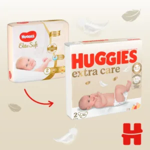Pachet scutece Huggies Extra Care 2 Mega 4-6 kg 164 buc