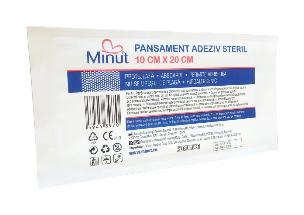 Pansament adeziv steril Minut 10 cm x 20 cm