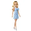 Papusa Barbie Fashionista cu Par Blind Ondulat si Rochie Albastra