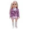 Papusa Fashion cu rochie mov Ocie 46 cm