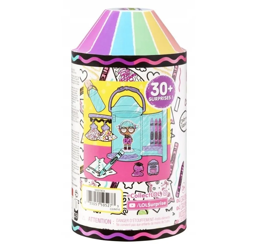 Papusa LOL Surprise Loves Crayola Color Me Studio cu 4 creioane