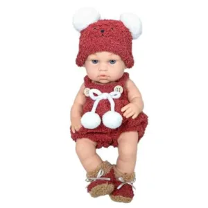 Papusa bebelus So Lovely cu palarie cu pompoane 30 cm