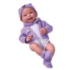 Papusa bebelus realist Baby Doll cu haine mov 41 cm