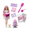 Papusa blonda cu 10 accesorii surpriza Barbie Party Unboxed Reveal
