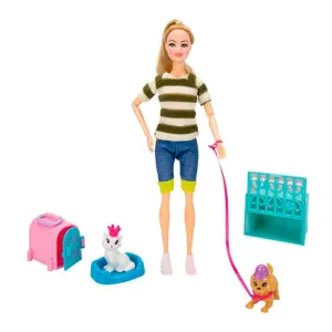 Papusa mama Bellisei cu animalute de companie